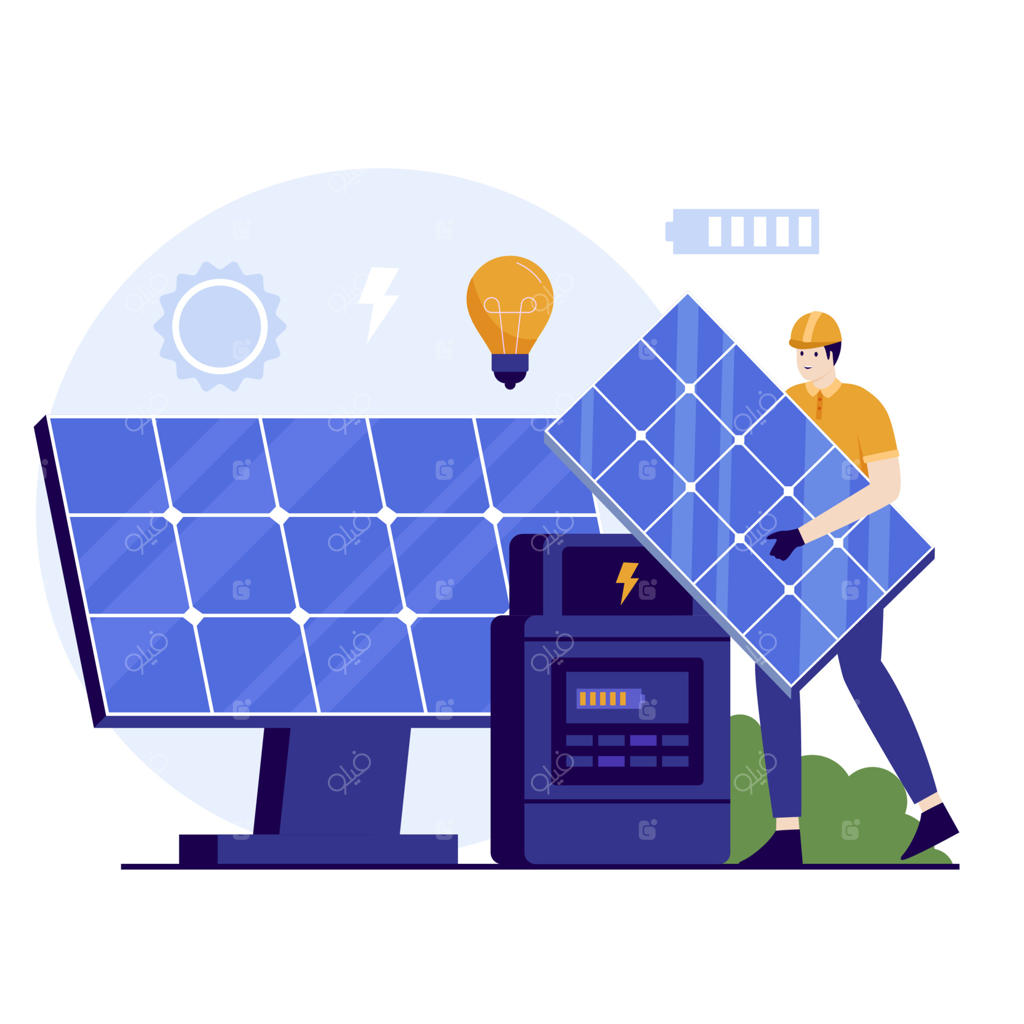 مفهوم تصویری نصب پنل خورشیدی