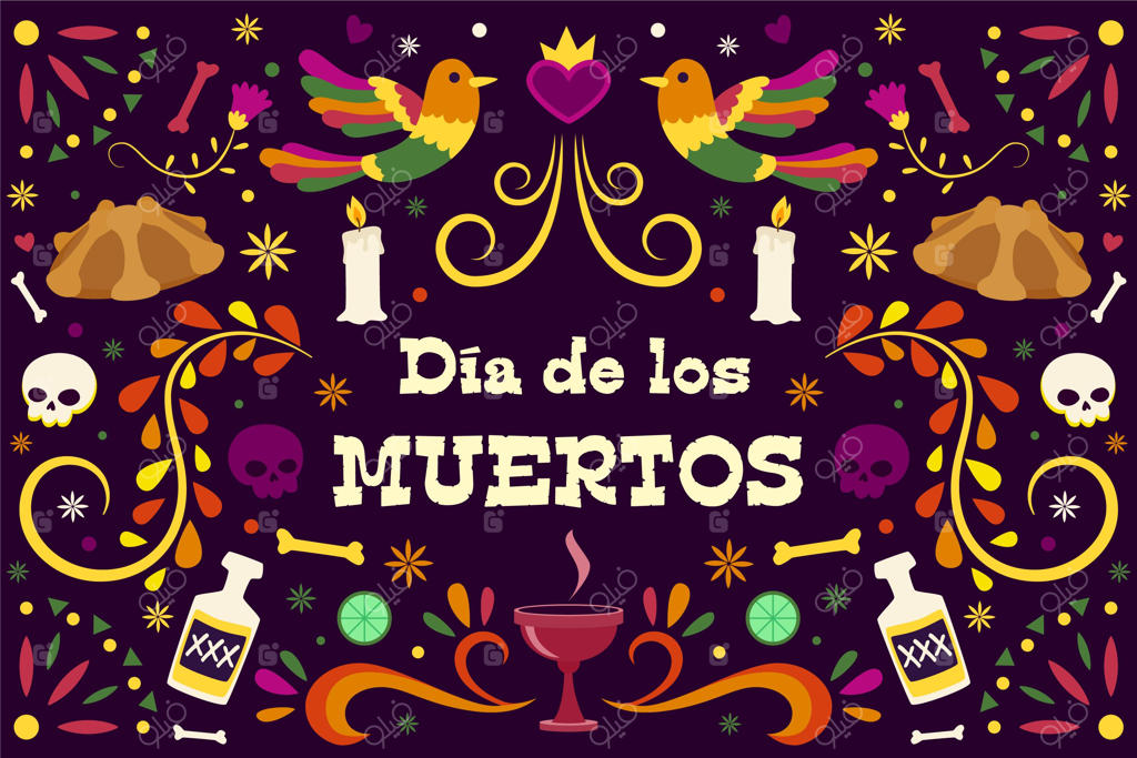 پس‌زمینه روز مردگان با طراحی تخت