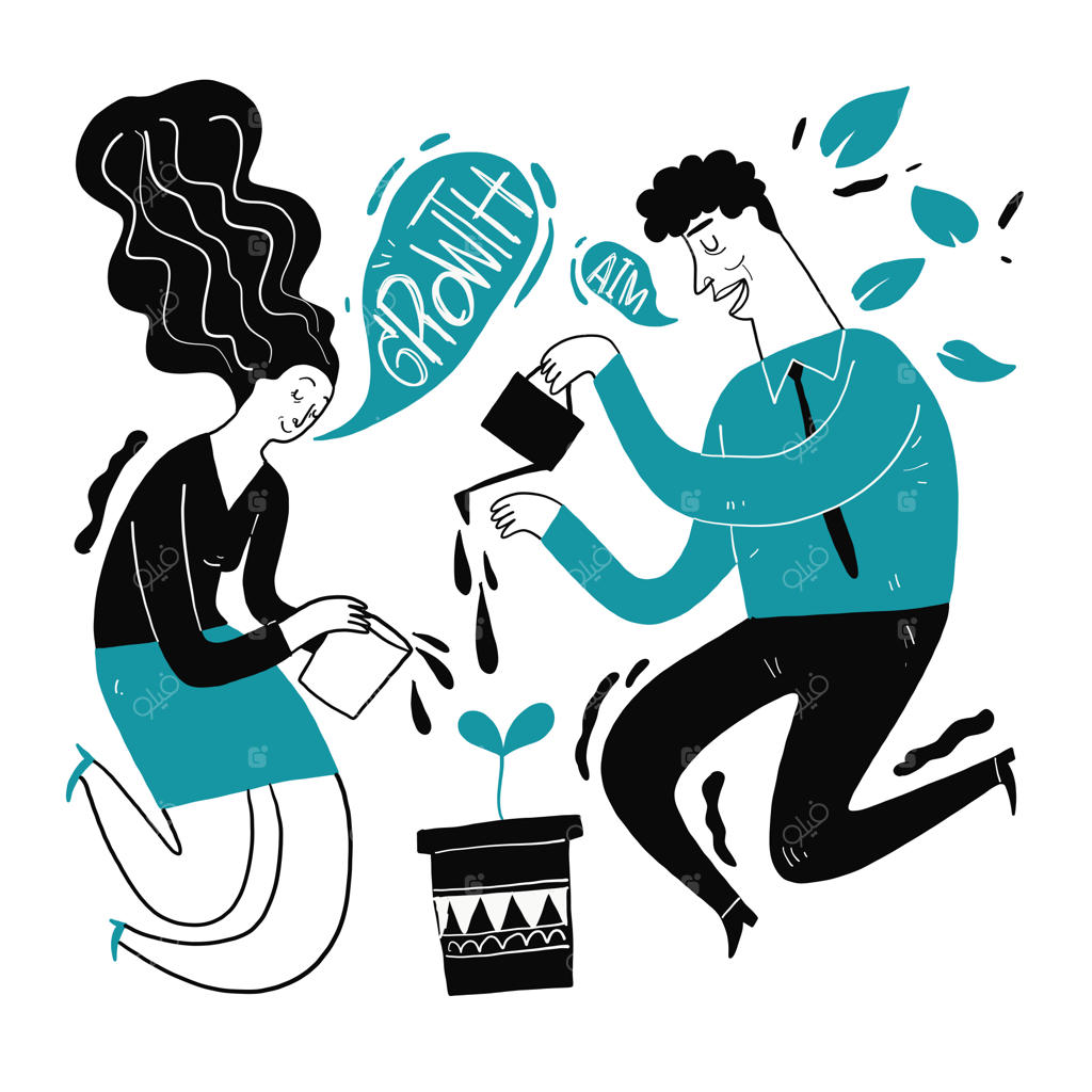 تاجران در حال آبیاری هستند.