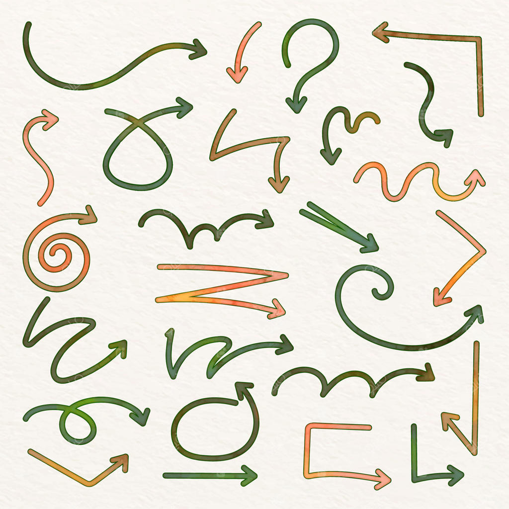 مجموعه عناصر پیکان آبرنگی