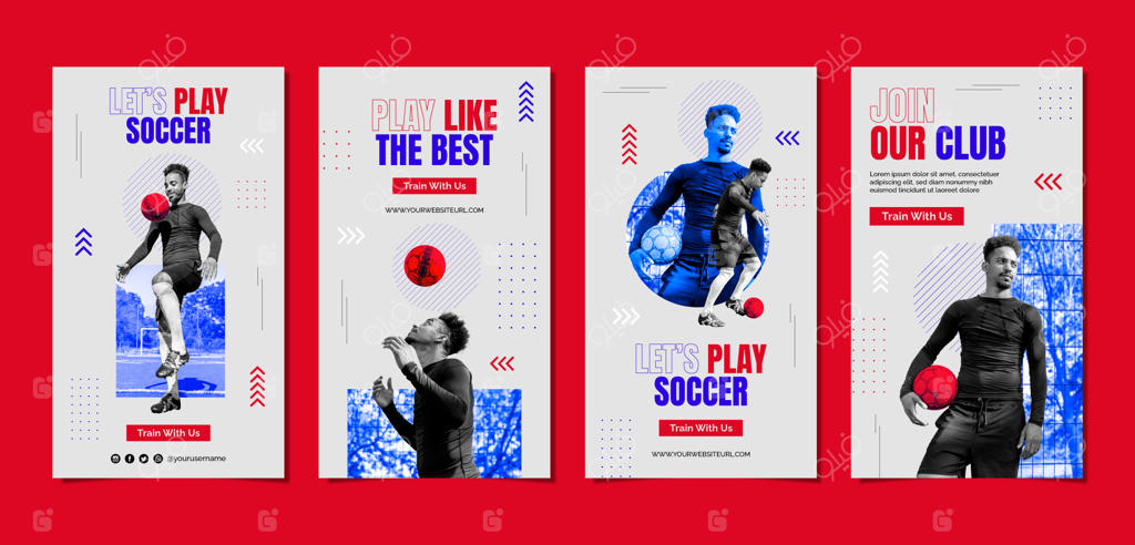 مجموعه استوری‌های اینستاگرام برای فوتبال ساده و شیک