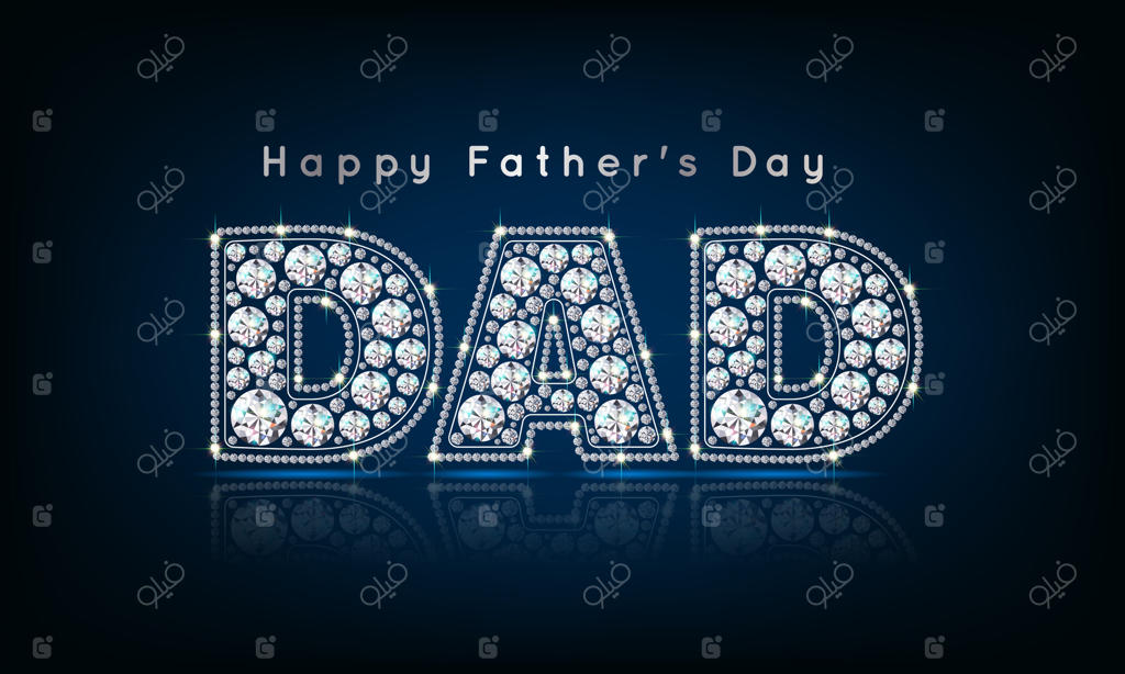 بنر تصویر «پدر» با حروف الماس‌نشان ویژه روز پدر.