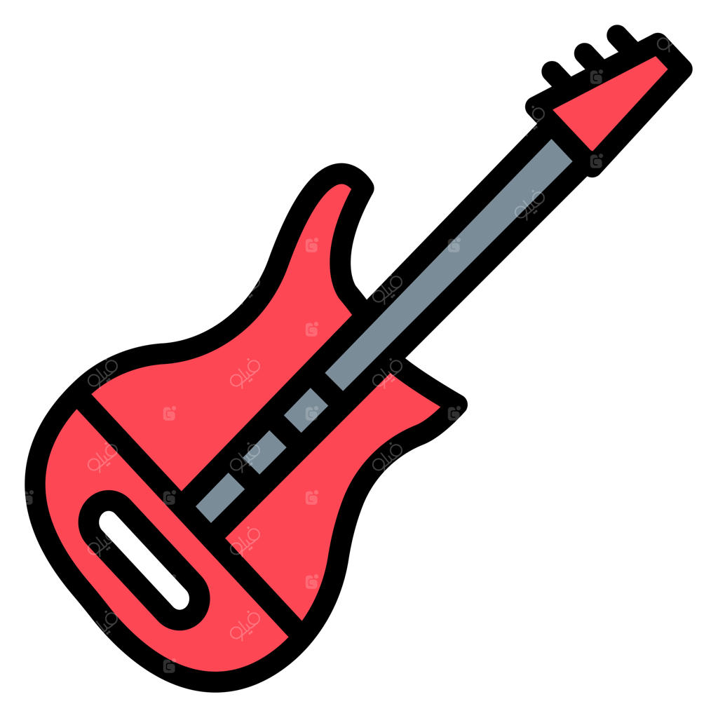 تصویر وکتور آیکون گیتار بیس مناسب برای ساز موسیقی