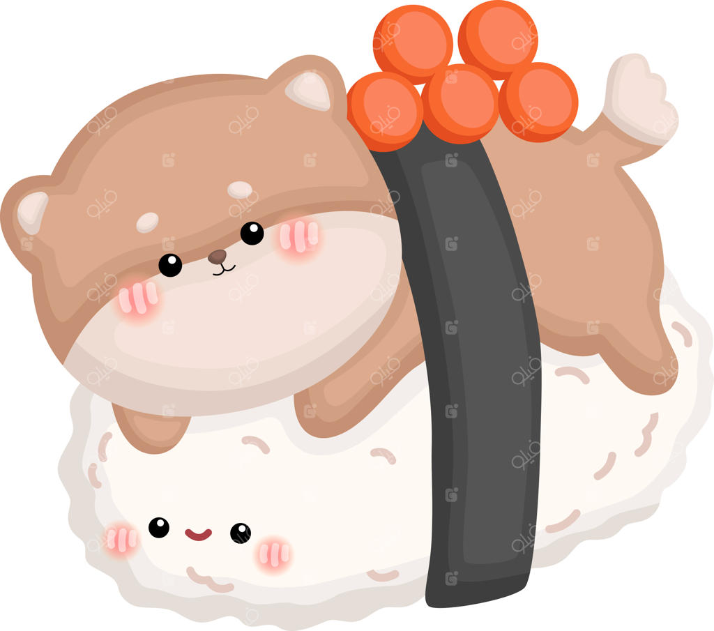 تصویر وکتوری از یک سگ سوشی بامزه