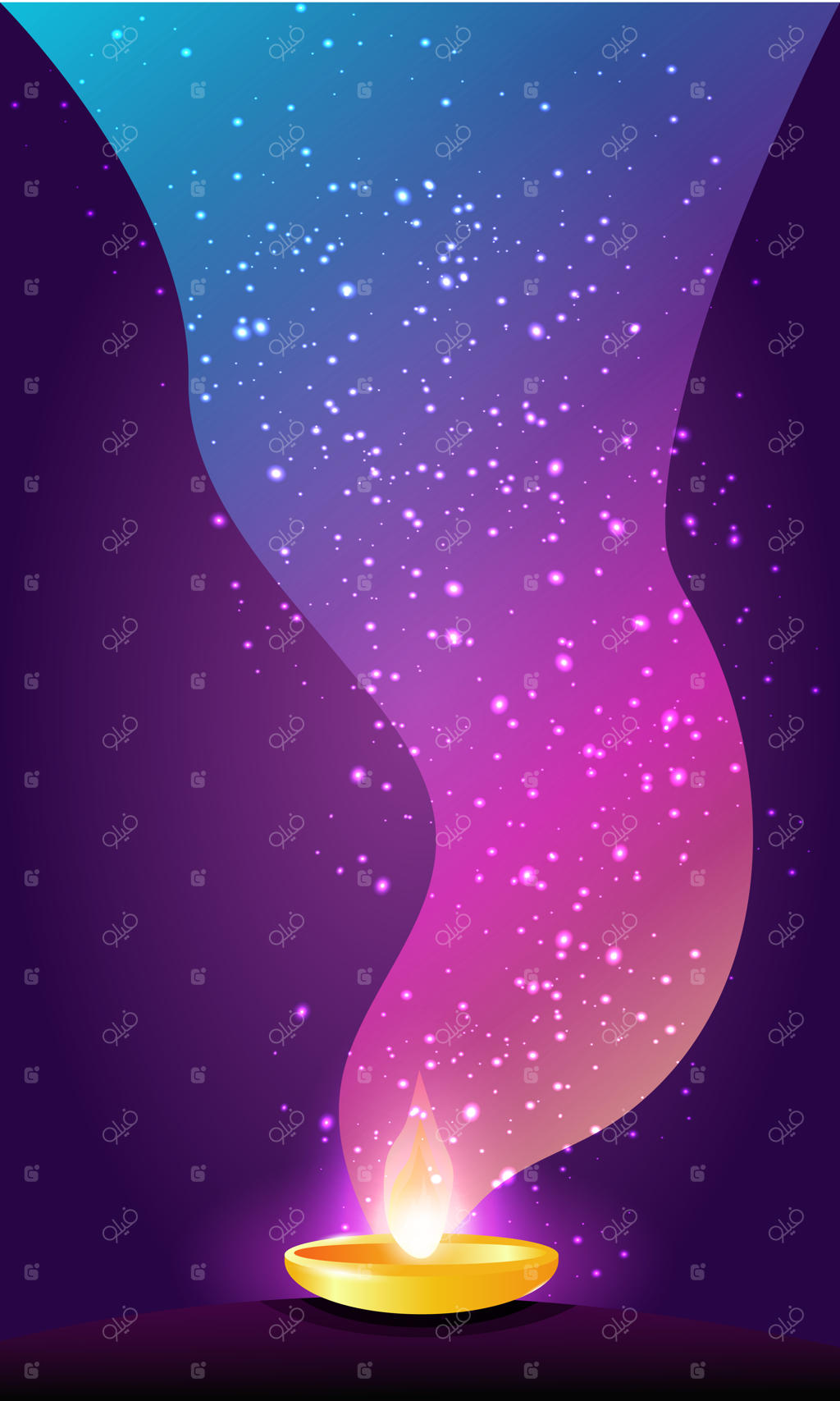 قالب طراحی وکتور دیوالی با پس‌زمینه چراغ‌های روشن برای شبکه‌های اجتماعی