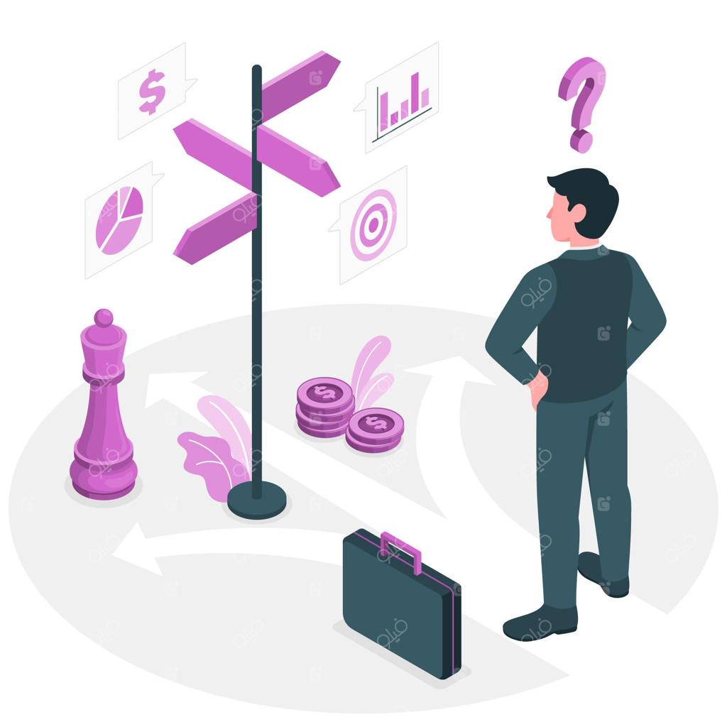 تصویرسازی مفهوم تصمیم‌گیری در کسب‌وکار