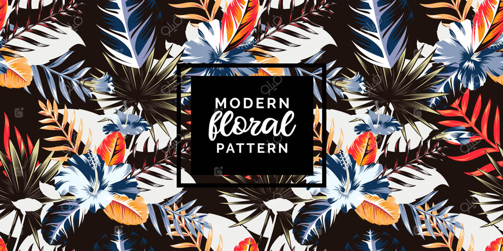 الگوی انتزاعی گیاهی و استوایی