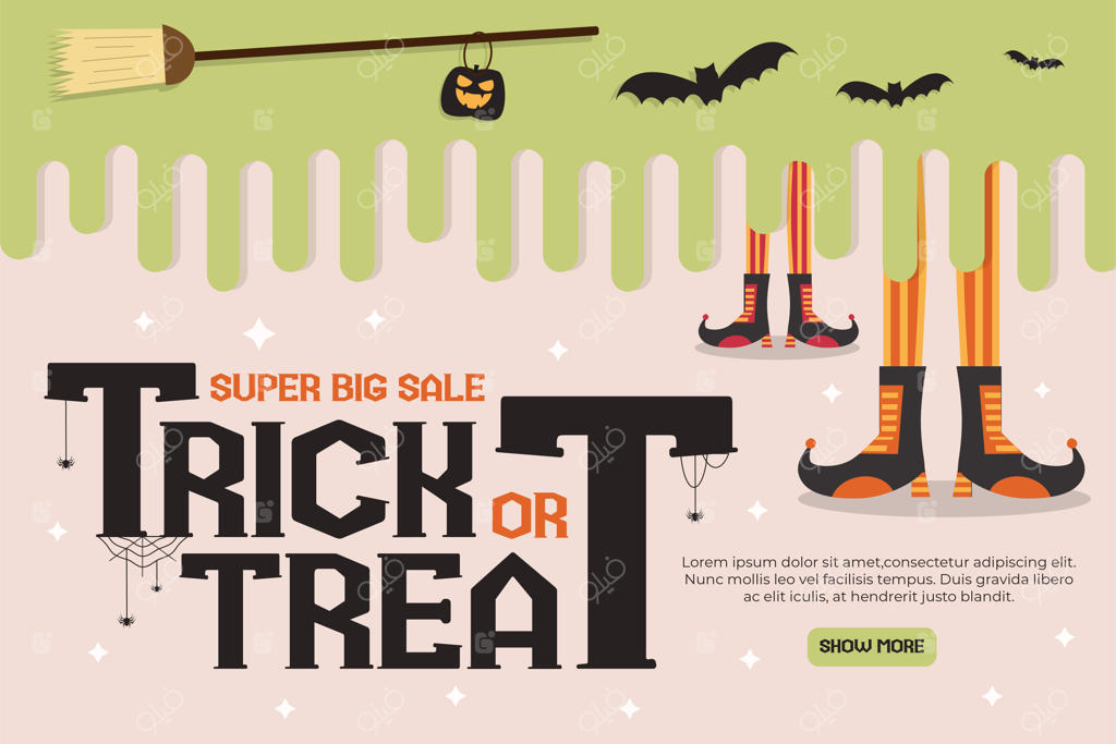 قالب طراحی گرافیکی هالووین، ساده و شیک، با قابلیت سفارشی‌سازی آسان