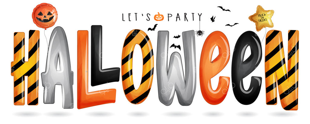 تایپوگرافی هالوین با تصویرسازی آبرنگی