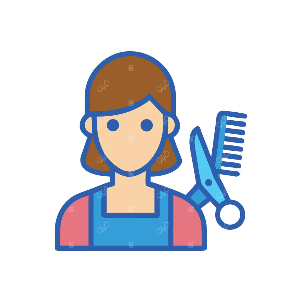 آیکون شیک از آرایشگر زن