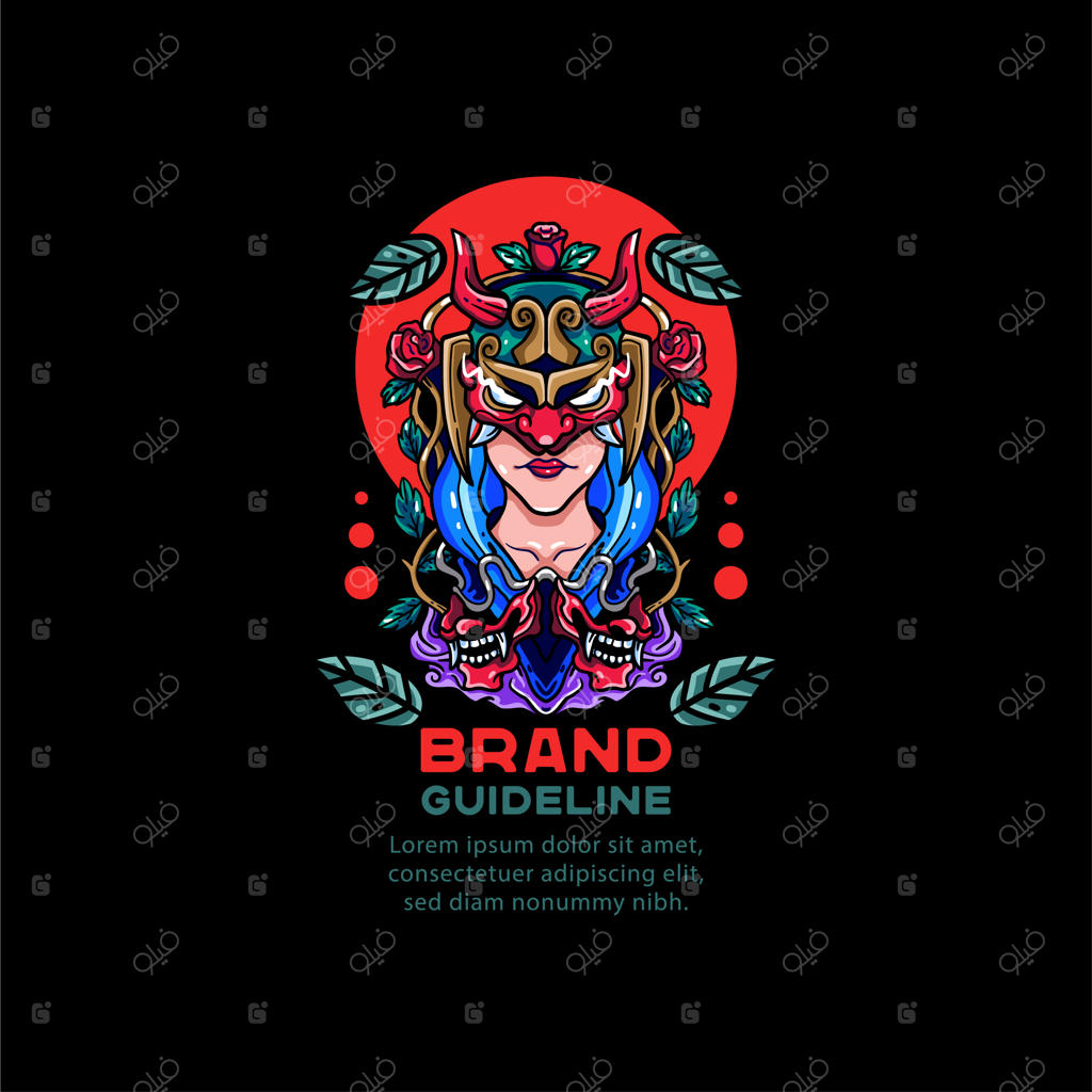 تصویر دختر زن گیشا برای تی‌شرت