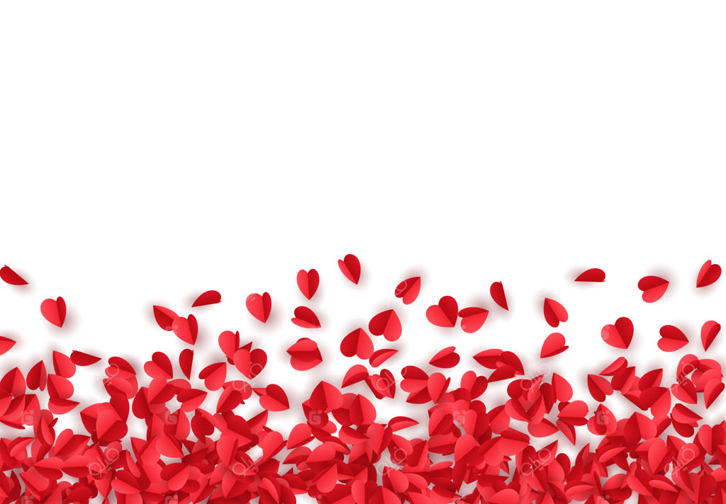 قلب‌های کاغذی قرمز و صورتی روی پس‌زمینه سفید - تصویر وکتور