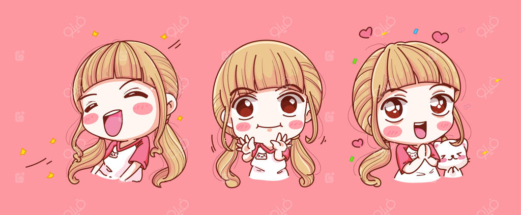 دختران خوشحال و شاد روی پس‌زمینه صورتی