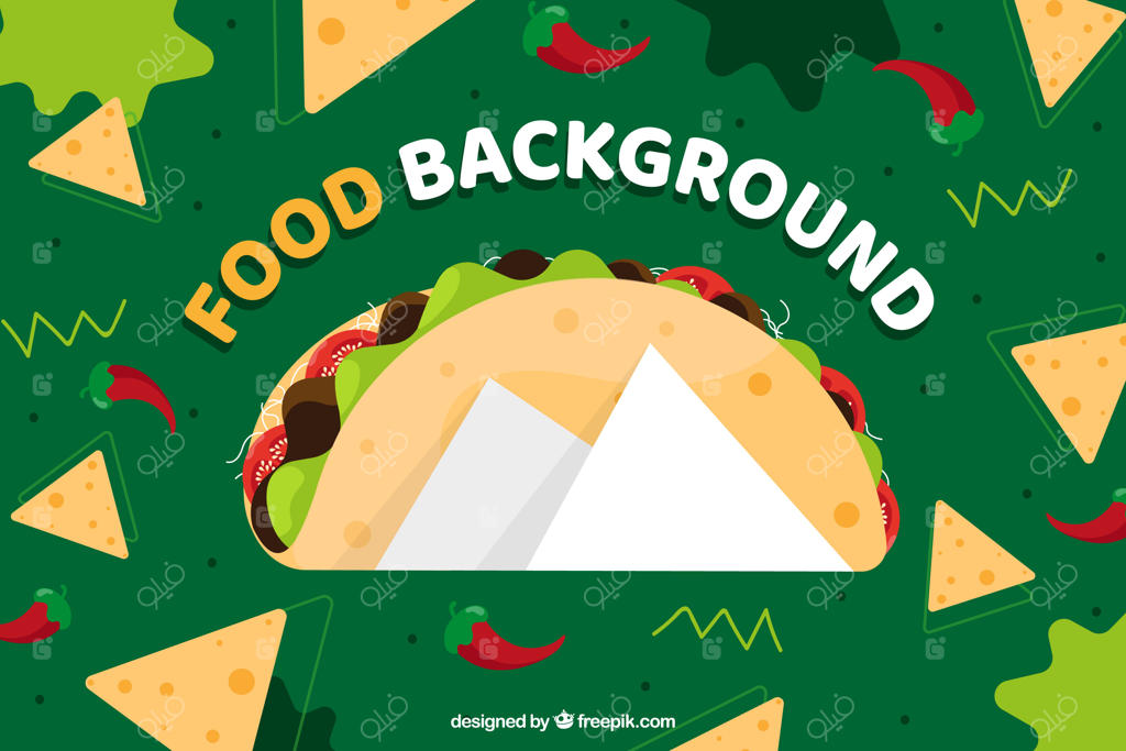 زمینه با غذاهای مکزیکی
