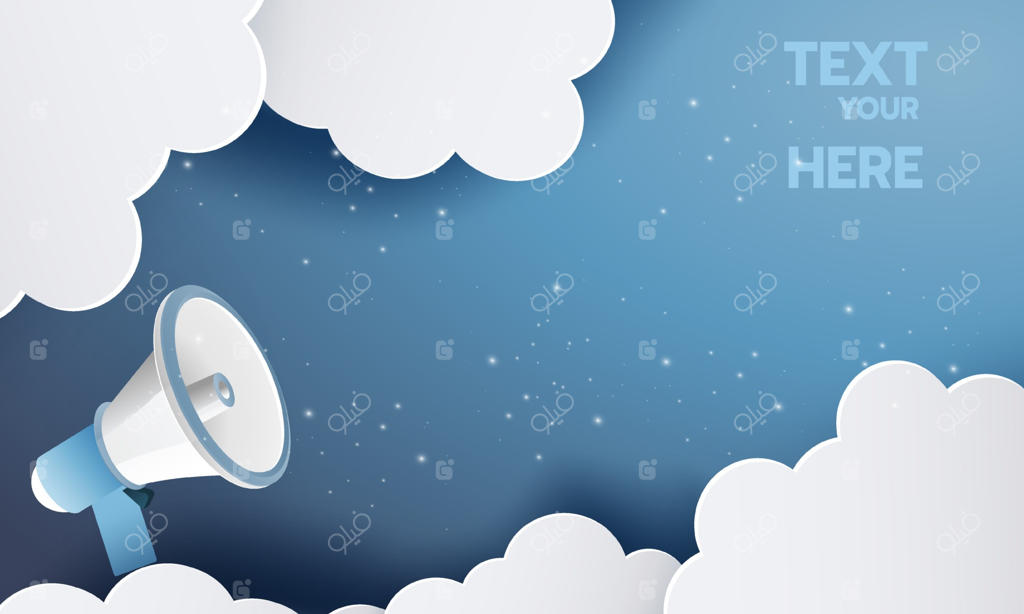 هنر کاغذی بلندگو: طراحی مدرن برای اعلان فروش تجاری با بنر وکتوری و متن.