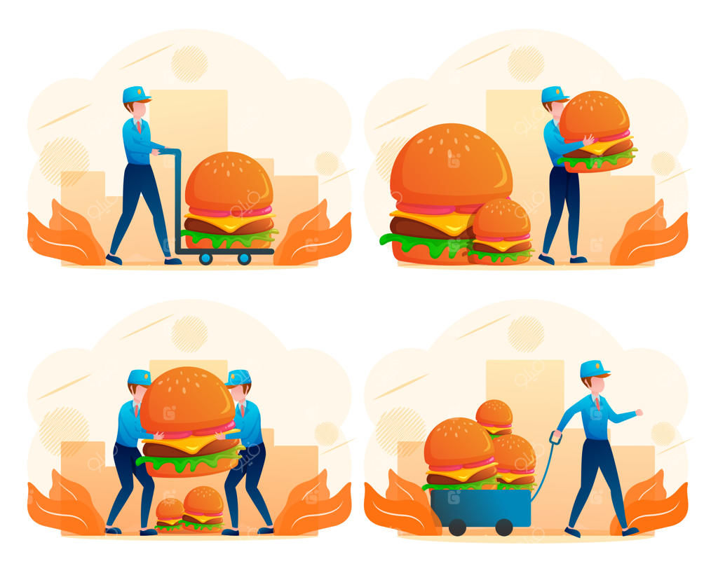 گروهی از افراد حرفه‌ای در حمل و نقل بسته‌ها به مشتریان