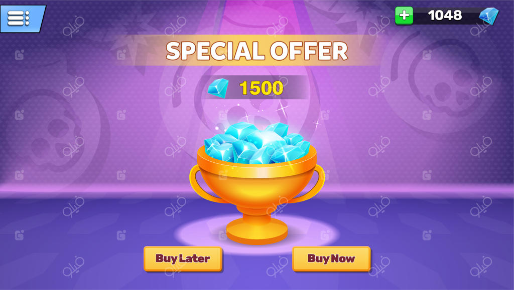 برنامه بازی با الماس‌ها در منو فروشگاه و صفحه خرید