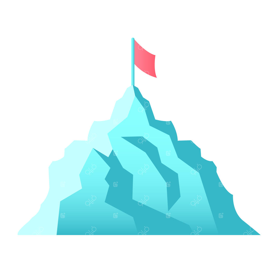 المان طراحی وکتور بلندترین قله کوه با پرچم