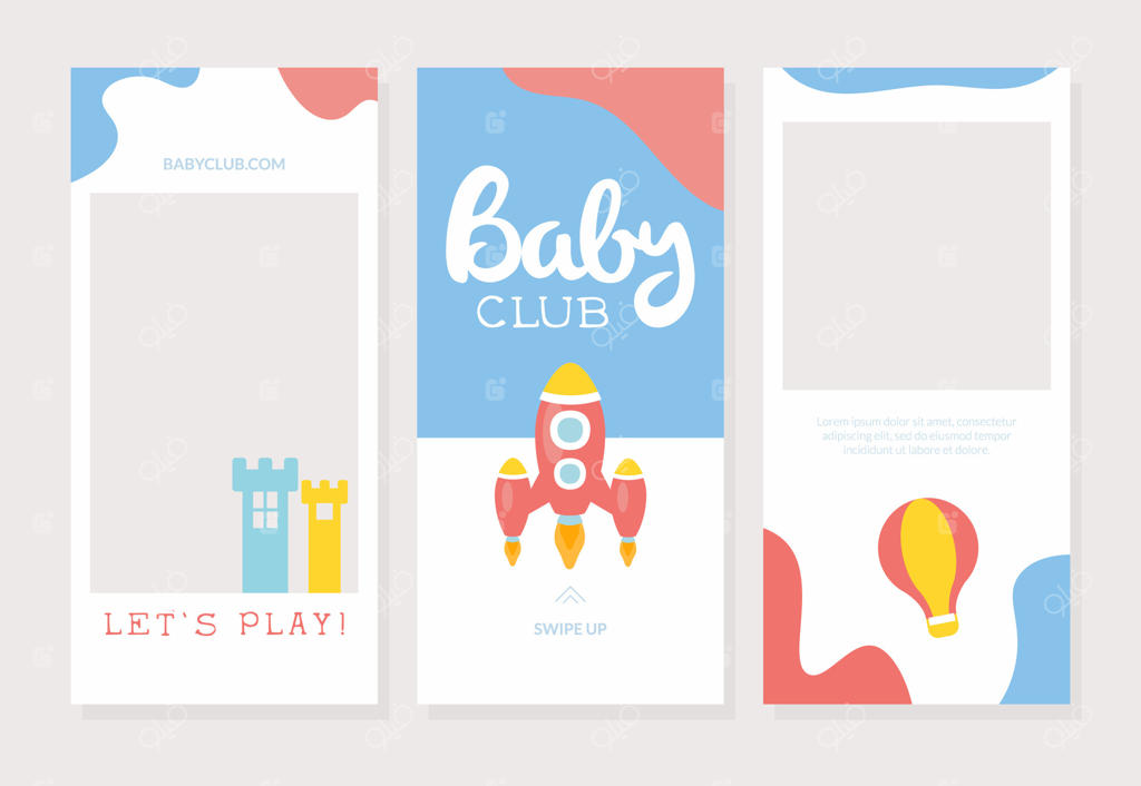 قالب بنر باشگاه کودکان، زمین بازی سرگرمی، پوستر باشگاه آموزشی، دعوتنامه و طراحی فلایر با فضایی برای متن