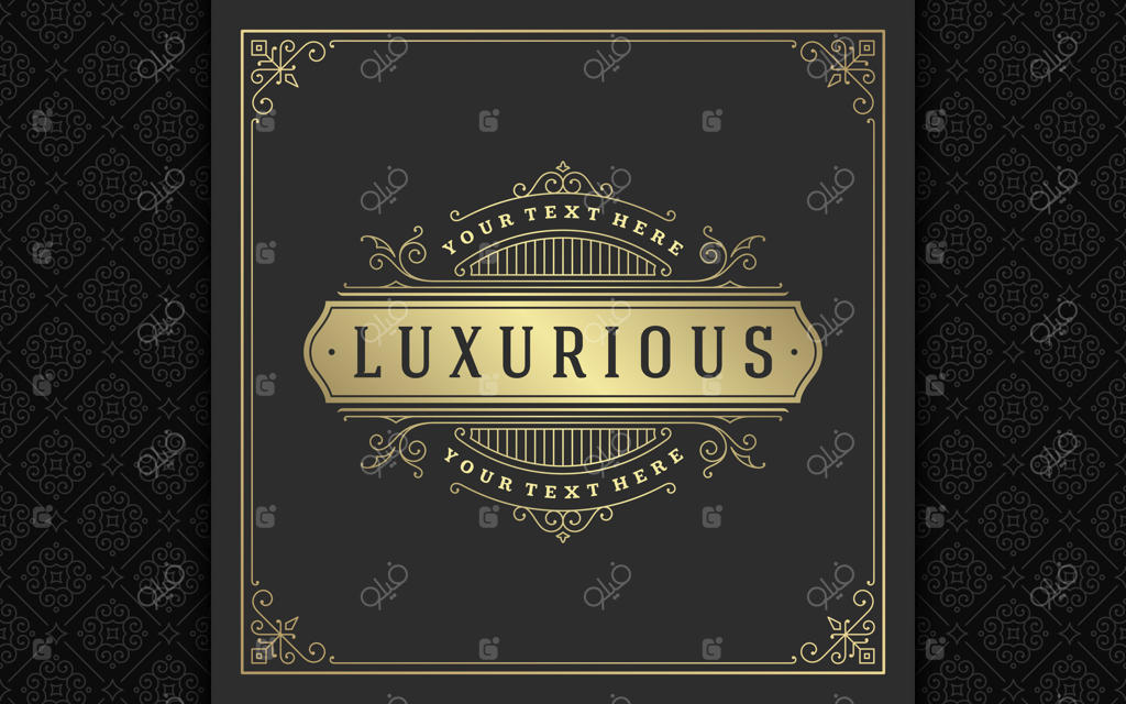 لوگوی کلاسیک به سبک ویکتوریایی با تزیینات ظریف و طراحی زیبا