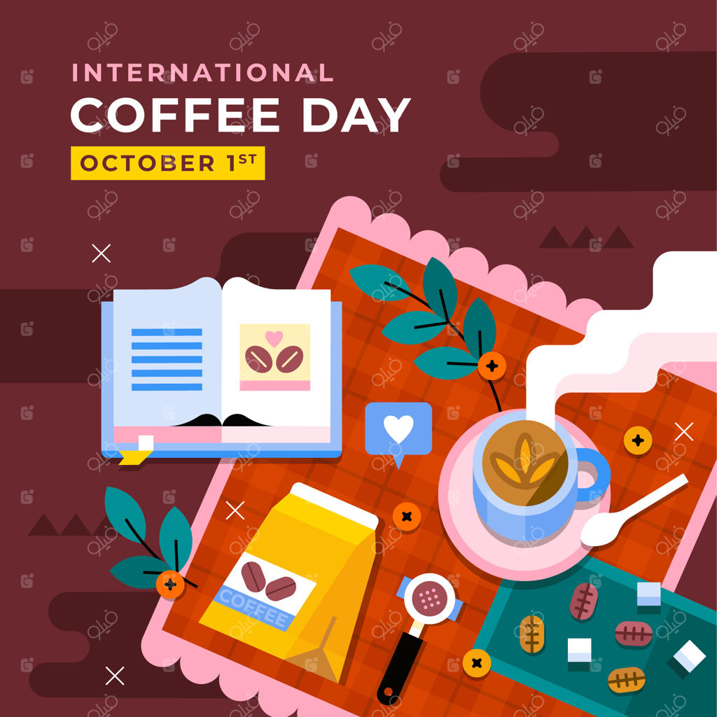 تصویرسازی برای جشن روز جهانی قهوه