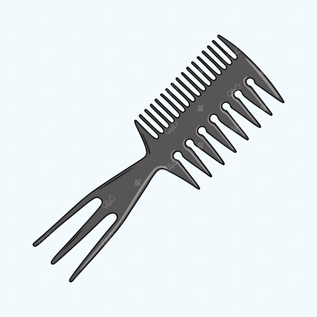 شانه مو مشکی آرایشگری به شکل چنگال