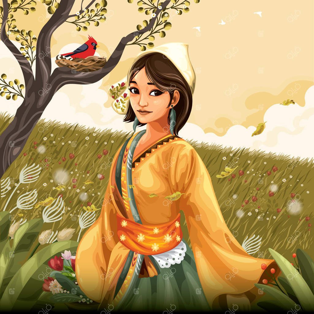 زن با لباس سنتی