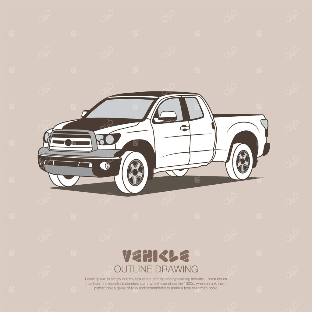نقاشی خطی وکتوری از خودروی آفرود