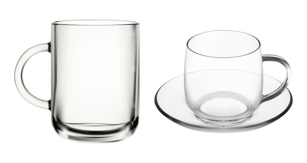 فنجان شیشه‌ای: لیوان‌های شفاف برای قهوه و چای، جداگانه