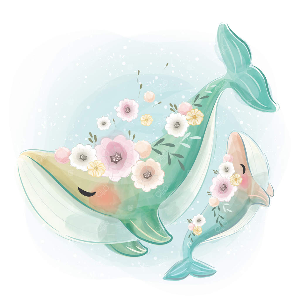 رقص نهنگ کوچک و بامزه در کنار هم