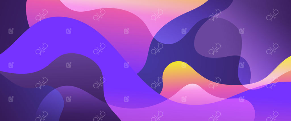 طرح بنر وکتور گرادینت انتزاعی و رنگارنگ با اشکال ساده مایع و موج‌دار، مناسب برای ارائه‌ها، تراکت، پوستر، پس‌زمینه، گزارش سالانه و دعوت‌نامه‌ها