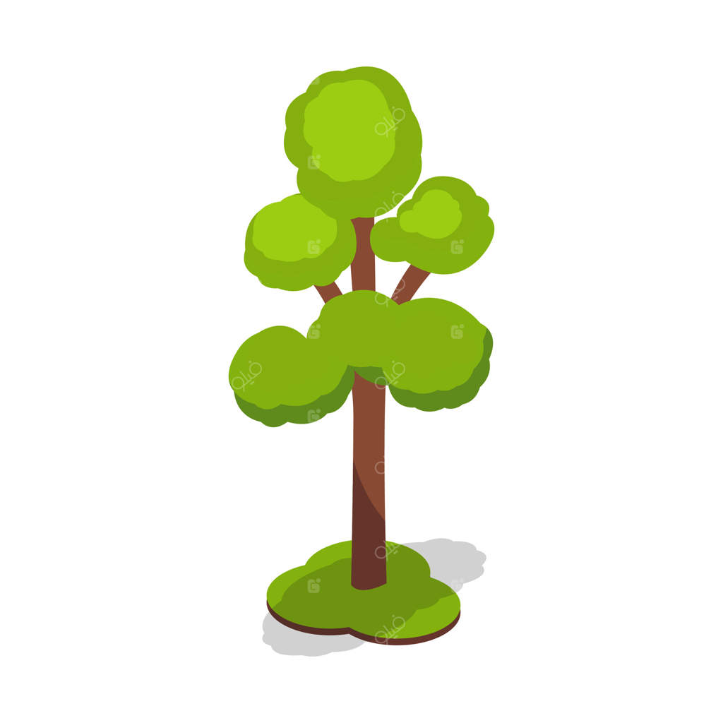 درختان تزئینی باغ به صورت ایزومتریک