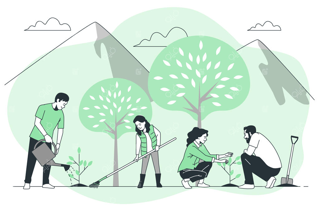 تصویرسازی مفهوم کاشت درخت