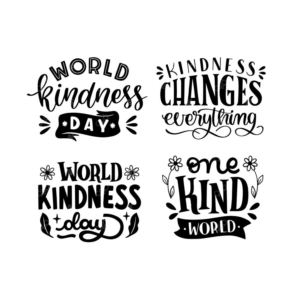 مجموعه نوشته‌های روز جهانی مهربانی با طراحی مشکی