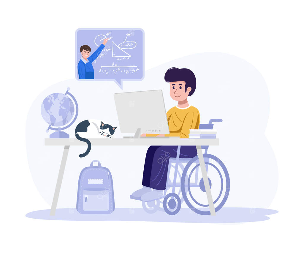 مفهوم آموزش در خانه: یادگیری کودک معلول با کامپیوتر از خانه