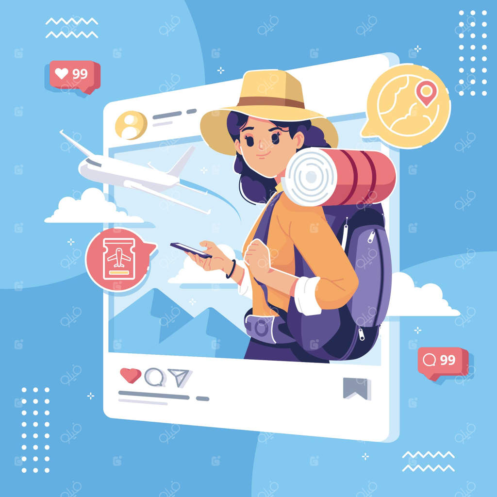 تصویرسازی مفهوم روز جهانی گردشگری برای رسانه‌های اجتماعی