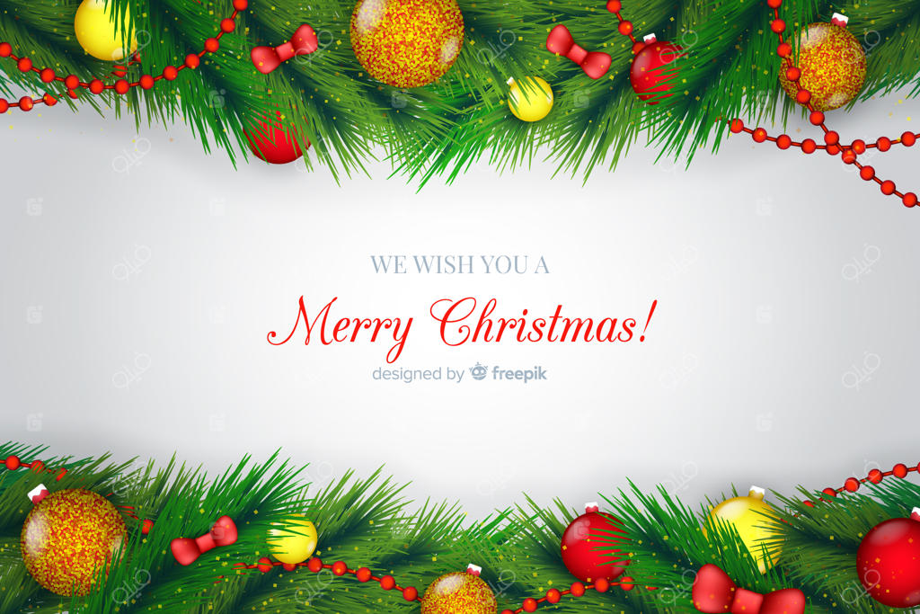 پس‌زمینه زیبای کریسمس با طراحی واقعی