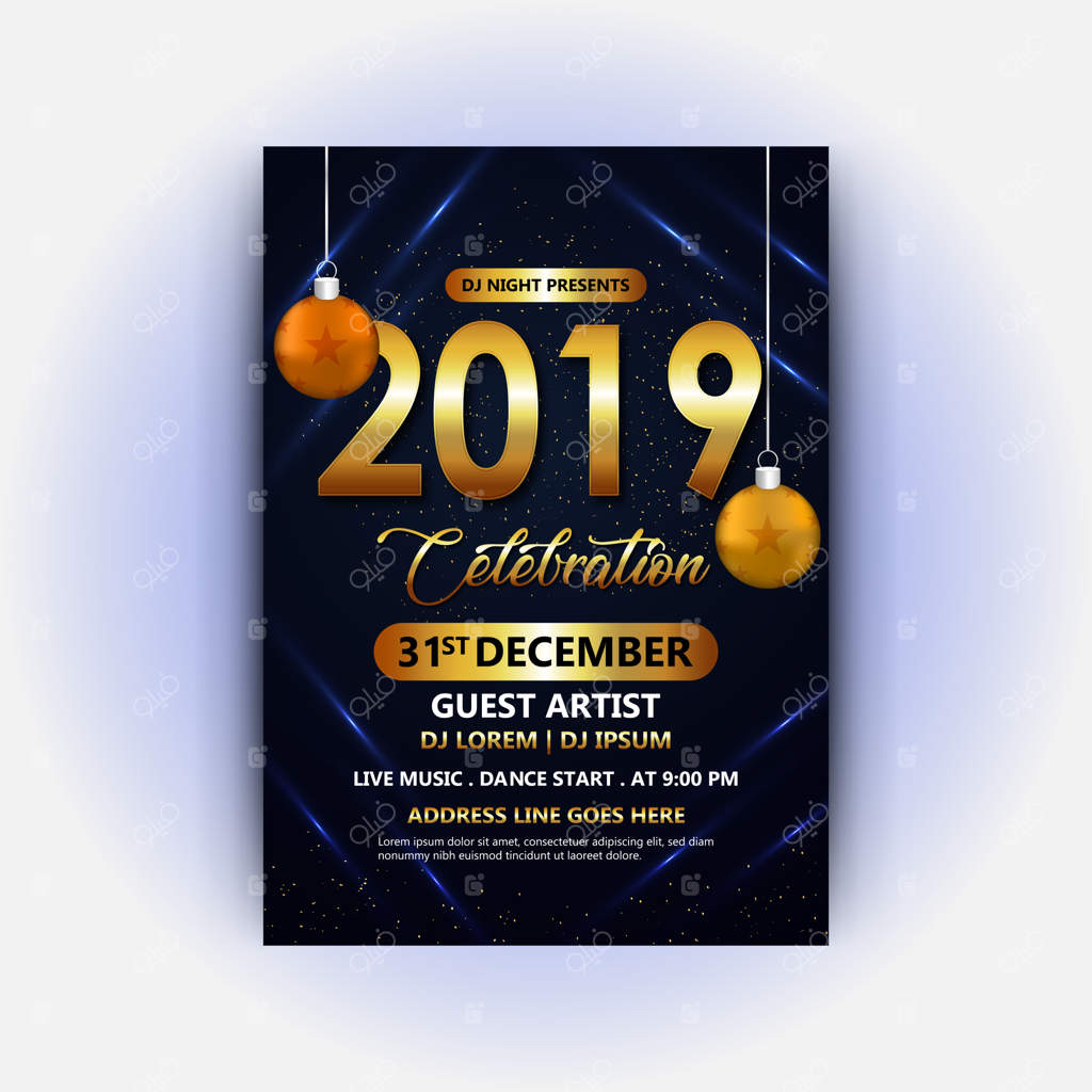 پوستر کلوب دی‌جی برای جشن سال نو ۲۰۱۹