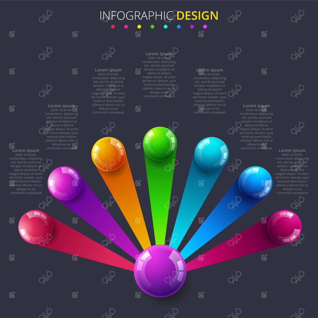 قالب اینفوگرافیک با جایگاه برای داده‌های شما