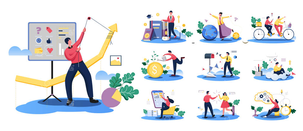 پوستر رویداد تجاری با عنوان "دنیای آینده"