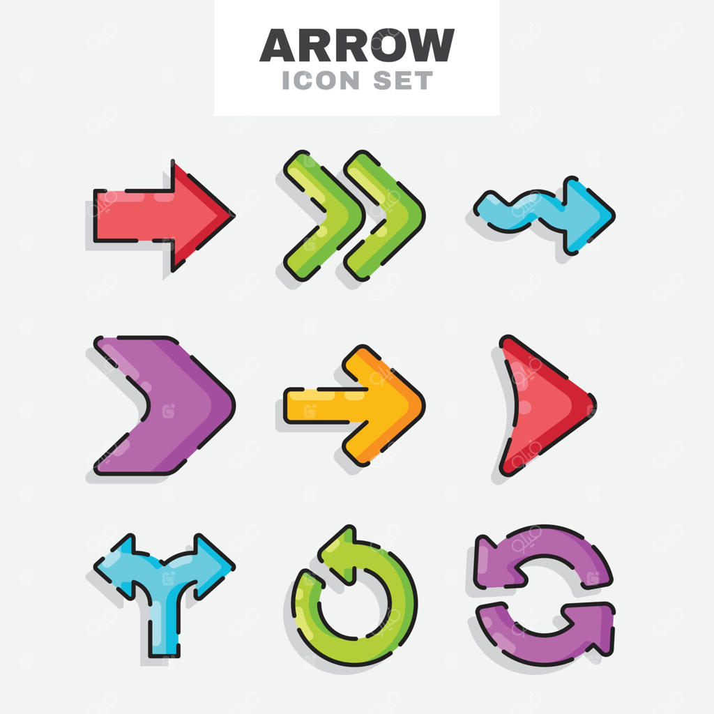 مجموعه آیکون‌های فلش