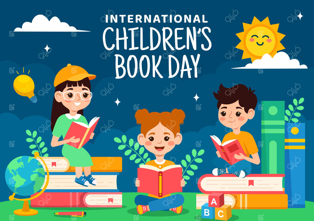 الگوهای تصویرسازی دستی کارتونی برای پس‌زمینه روز کتاب کودک در شبکه‌های اجتماعی