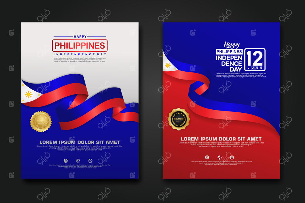 طراحی پوستر: قالب پس‌زمینه روز استقلال فیلیپین مبارک