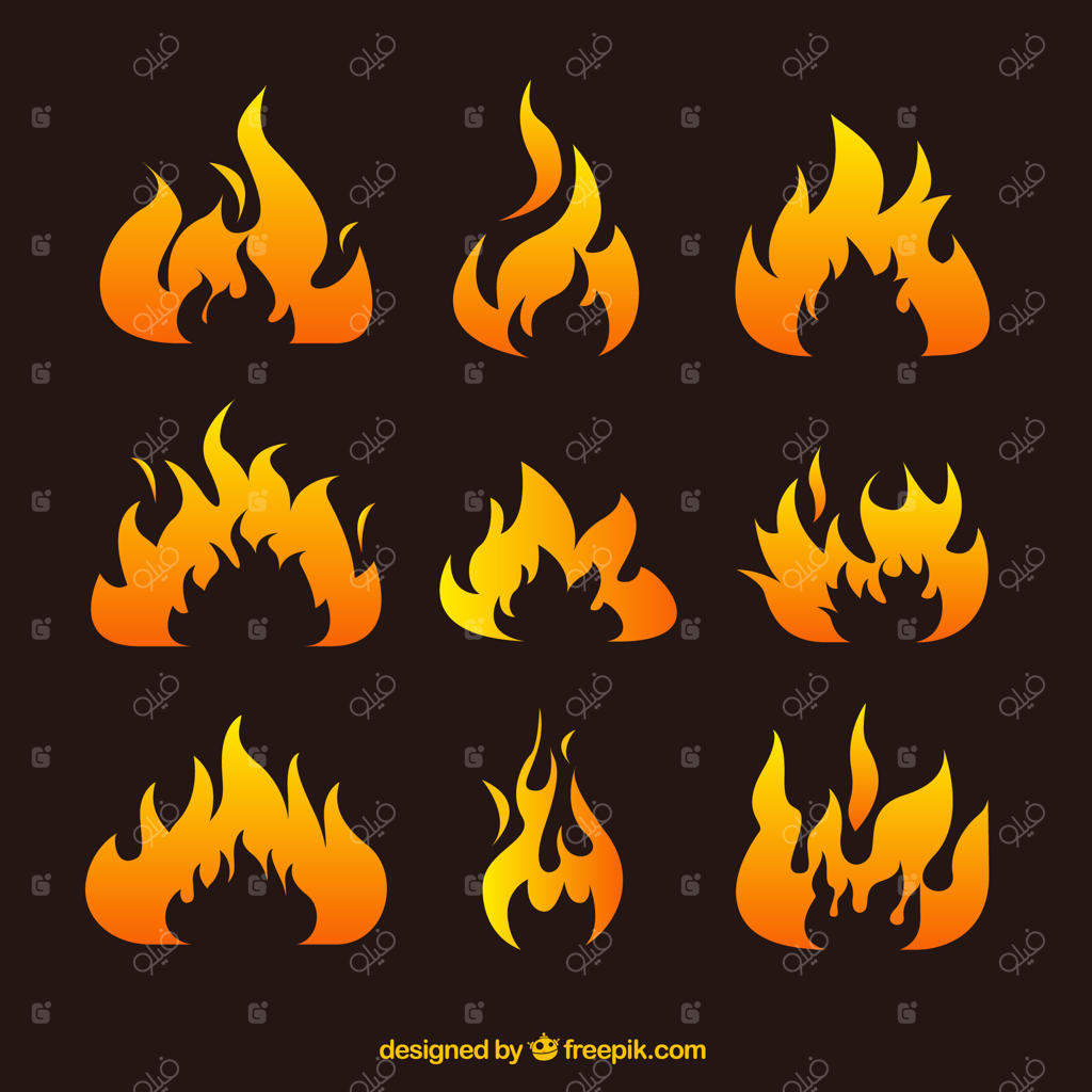 مجموعه شعله‌های انتزاعی با گرادینت