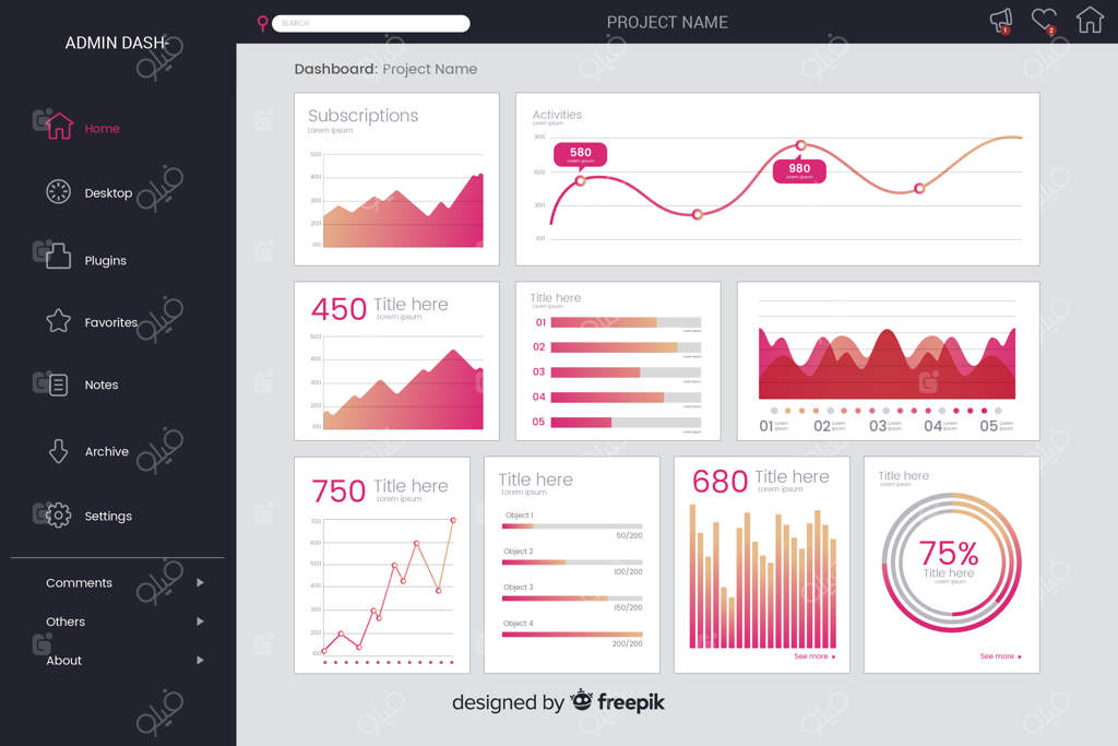 قالب پنل کاربری داشبورد