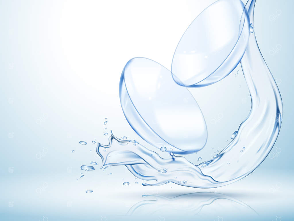 لنزهای تماسی با شفافیت آب روان