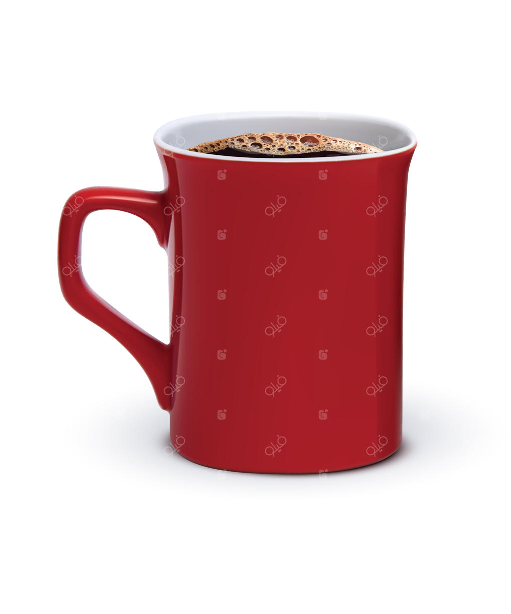 فنجان قهوه روی زمینه سفید