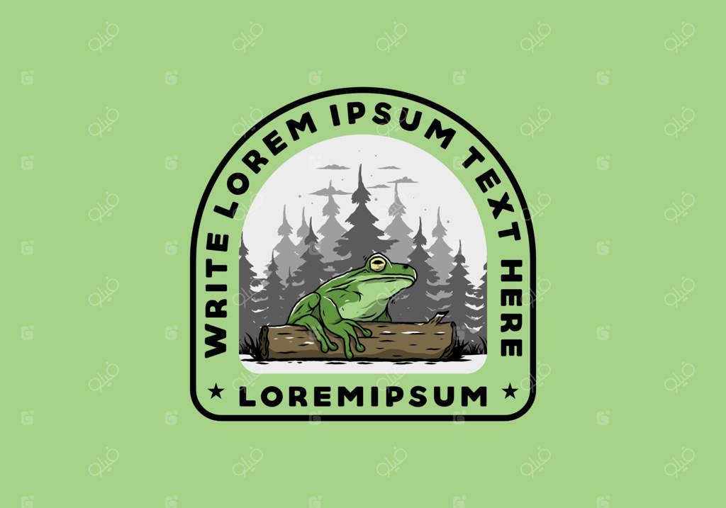 تصویر قورباغه بزرگی که روی کنده درخت نشسته است