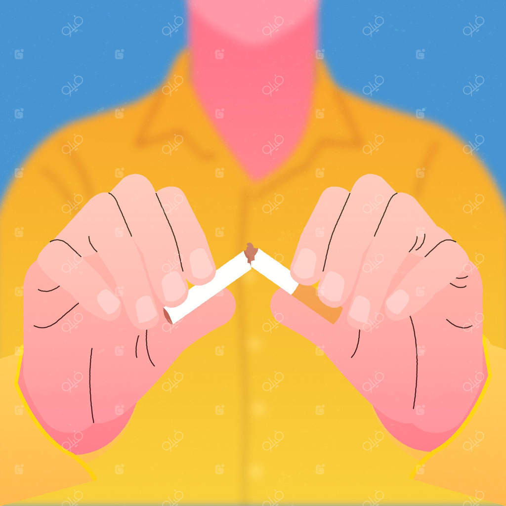 مردی در حال کشیدن سیگار برگ