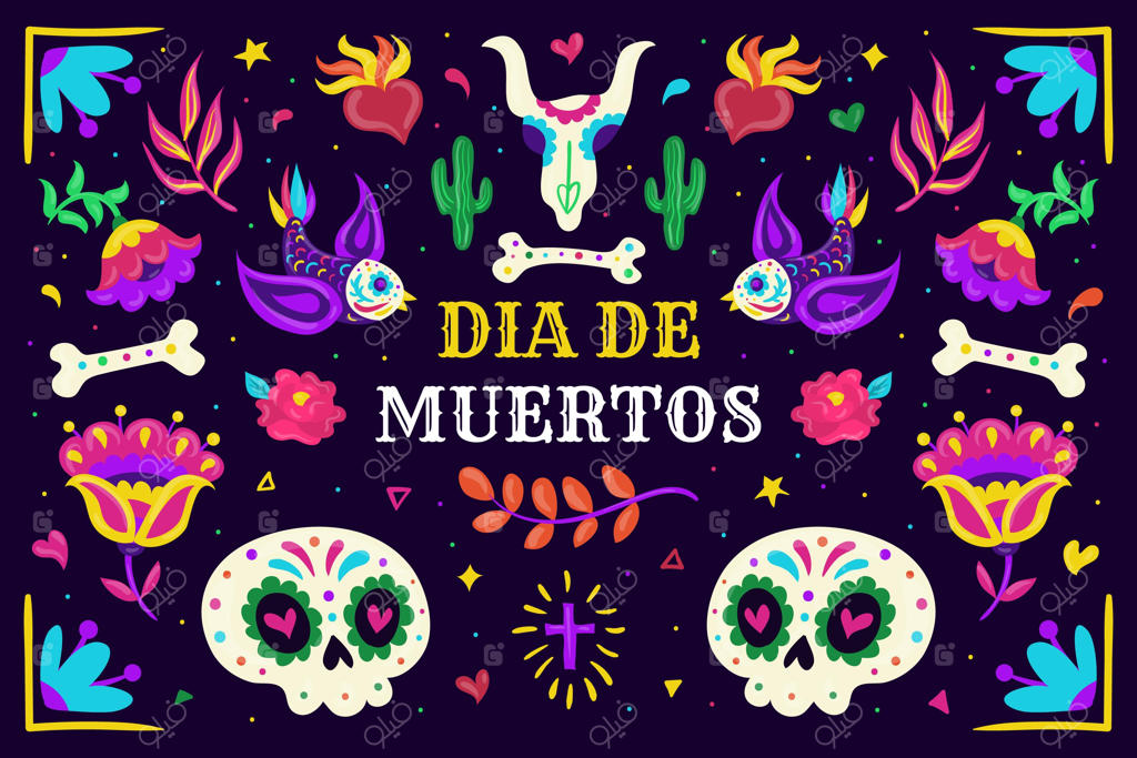 زمینه طراحی دستی روز مردگان